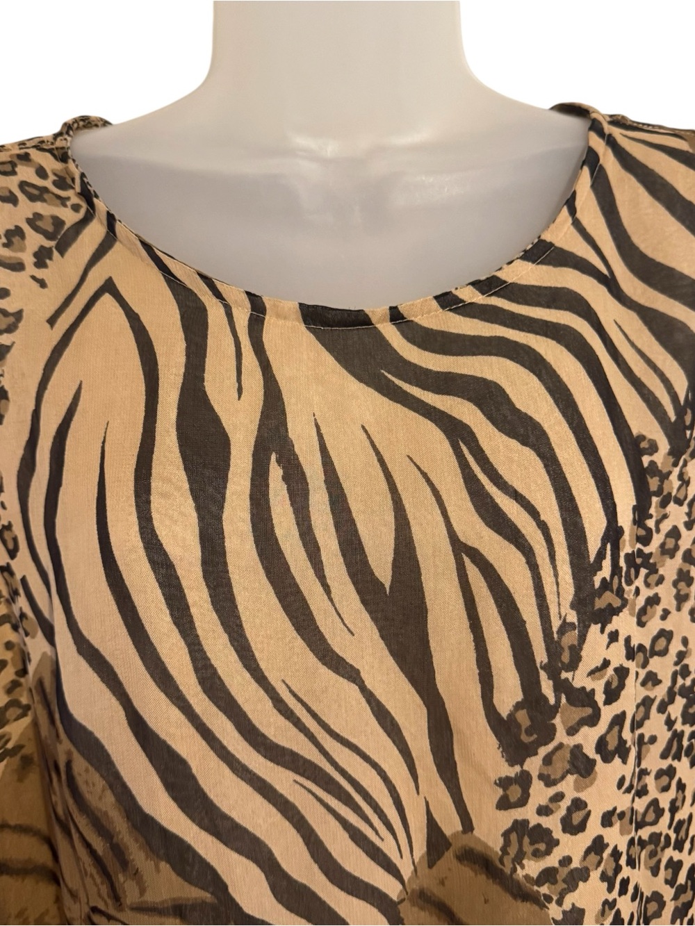 NWT Plus Size Animal Print  Top - Tan/Brown 1X/2X/3X    #X - Picture 2 of 11